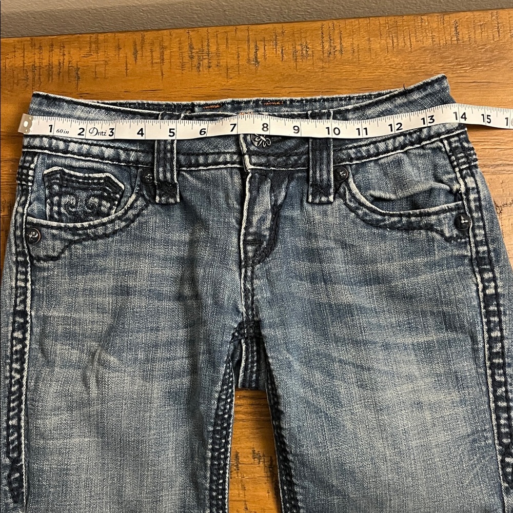 Rock Revival Women's Debbie Straight Embellishdd Jeans Sz 25 - Picture 15 of 15